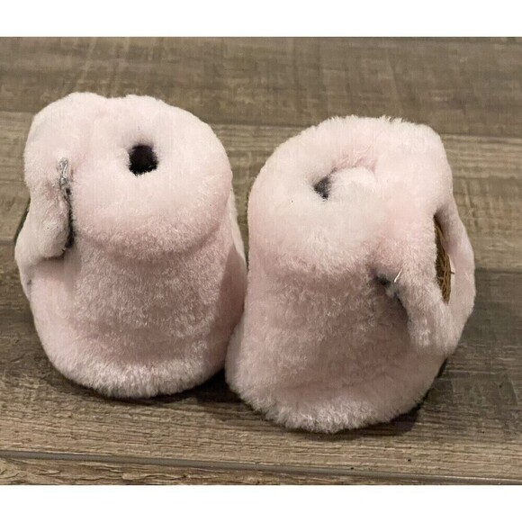 Sorel Cozy Faux Fur Bear Paw Slippers Girls Dusty Pink Size 3 Baby - Picture 4 of 10